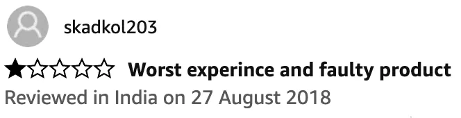 1 star — Worst experience and faulty product